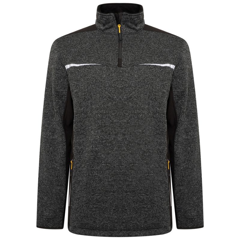 JCB TRADE ELMHURST II GREY QUARTER ZIP KNITTED JUMPER