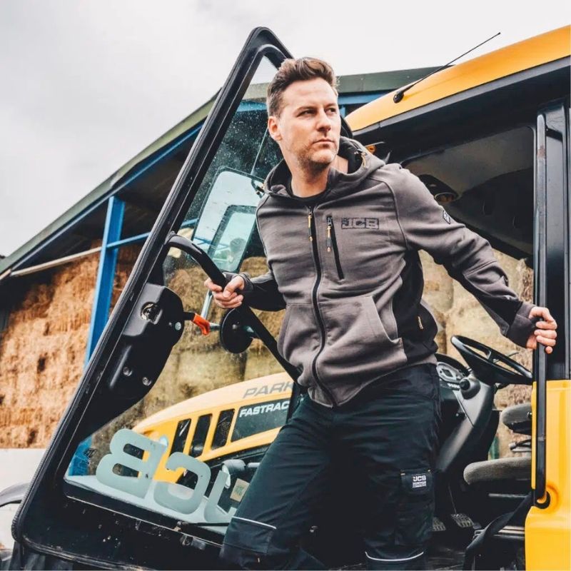 JCB Trade Grey Zip Thru Hoodie (7)